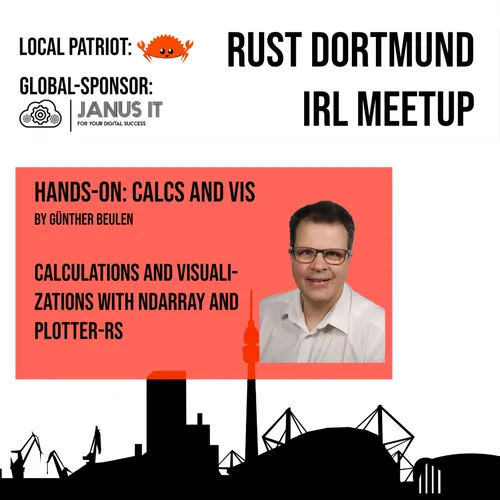 Ein Flyer mit der Skyline von Dortmund, Informationen zur Veranstaltung und einem Portrait von Günther Beulen
